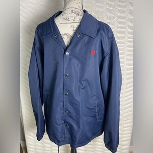 XXL US Polo Assn Ralph Lauren Coat Jacket Windbreaker Navy Lightweight AUTHENTIC